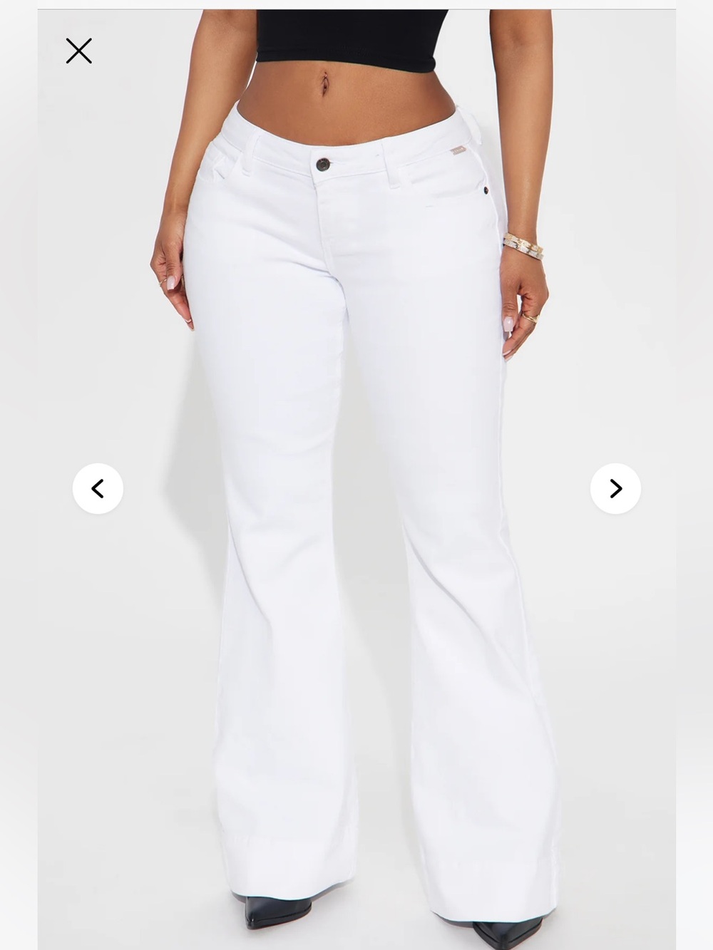 Fashion Nova White Flare Jeans - High Rise Wide Leg